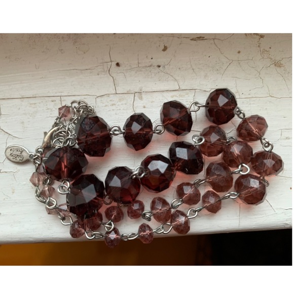 Faceted Amethyst Glass Cookie Lee Necklace - Picture 5 of 8